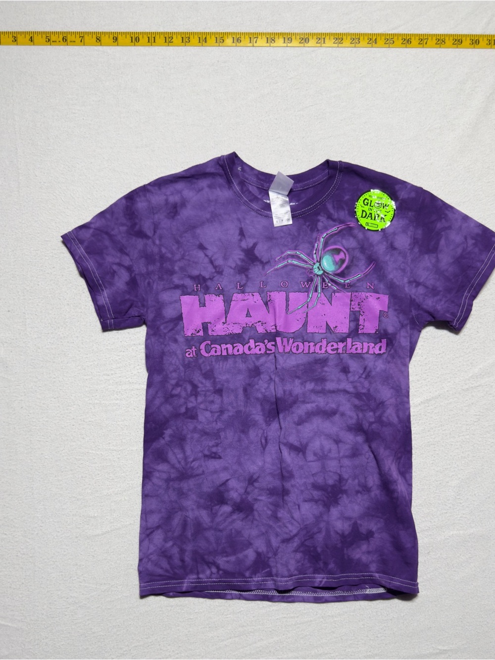 Gildan Purple Tie-Dye Tee with Pink HAUNT Logo